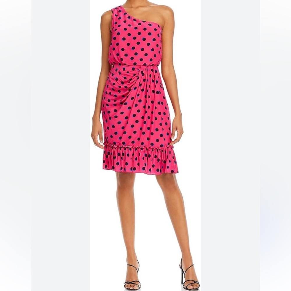 Derek Lam Pink and Black Polka Dot Dress